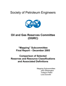 SPE Oil and Gas Reserves Committee (OGRC)