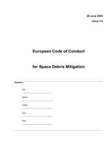 European Code of Conduct for Space Debris Mitigation