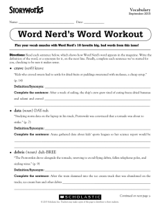 Word Nerd's Word Workout - Storyworks