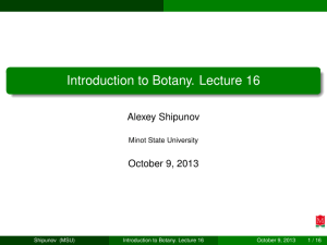 Introduction to Botany. Lecture 16