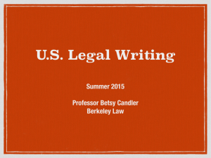 US Legal Writing Class 1