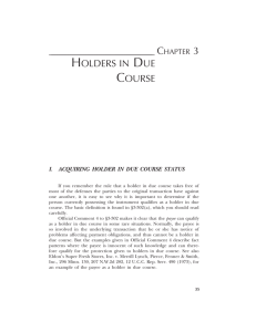 HOLDERS IN DUE COURSE