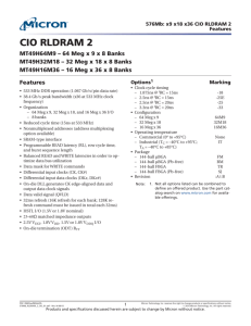 576Mb: x9 x18 x36 CIO RLDRAM 2