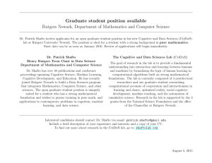 Graduate student position available Rutgers Newark, Department of