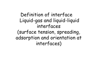 Definition of interface Liquid-gas and liquid