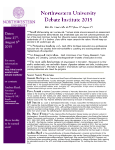 Northwestern University Debate Institute 2015