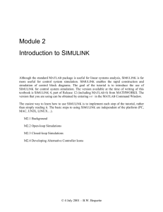 Module 2 Introduction to SIMULINK