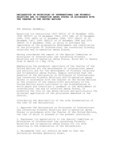 declaration on principles of international law friendly relations and co
