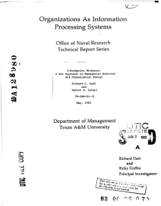 Organizations As Information Processing Systems