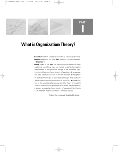 What is Organization Theory?