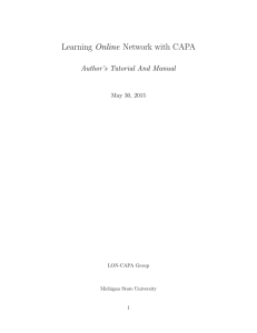 Learning Online Network with CAPA - Bad Request