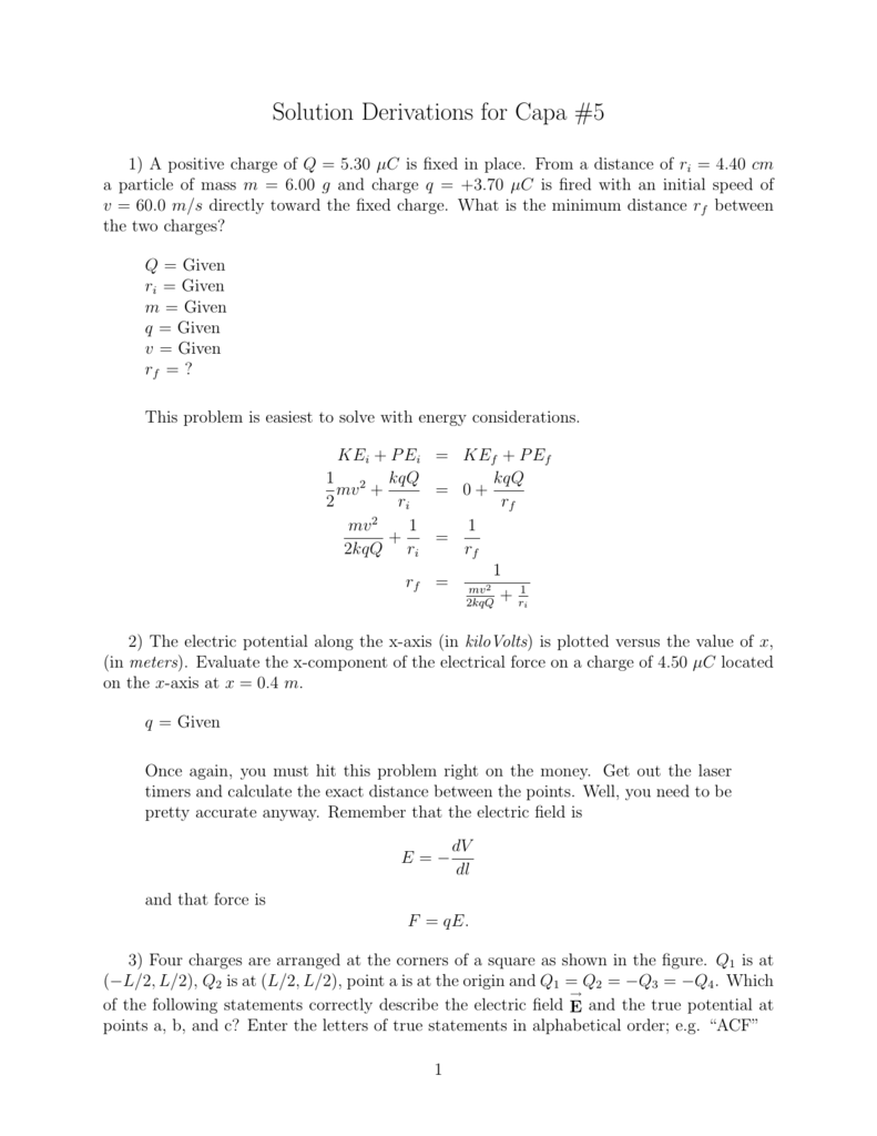 Solution Derivations For Capa 5