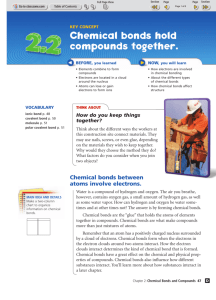 Chemical bonds hold compounds together.