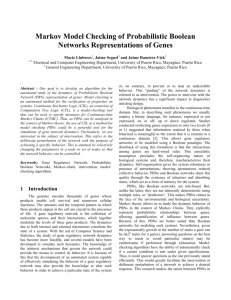 Markov Model Checking of Probabilistic Boolean Networks