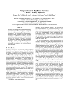 Analysis of Genetic Regulatory Networks: A Model