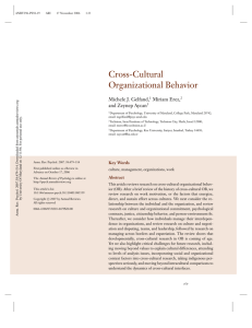 Cross-Cultural Organizational Behavior