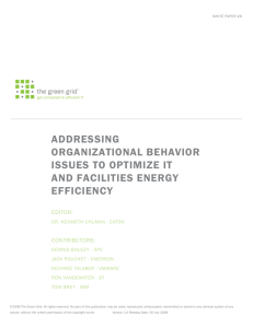 White Paper 9 - Addressing Organizational Behavior Issues in