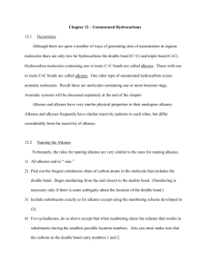 Chapter 12 – Unsaturated Hydrocarbons