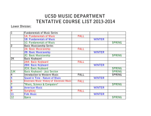 UCSD MUSIC DEPARTMENT TENTATIVE COURSE LIST 2013-2014