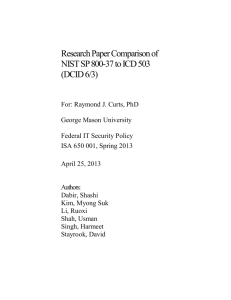 (NIST SP 800-37) against ICD 503