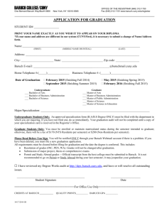 Application for Graduation - Baruch College