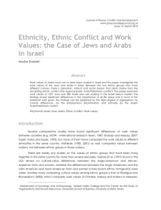 Ethnicity, Ethnic Conflict and Work Values