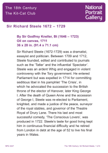 The 18th Century The Kit-Cat Club Sir Richard Steele 1672 – 1729