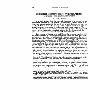 cherokee occupance in the oklahoma ozarks and prairie plains