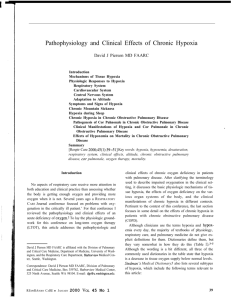 Pathophysiology and Clinical Effects of Chronic Hypoxia