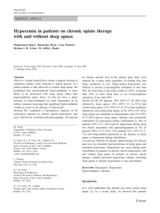Hypoxemia in patients on chronic opiate therapy with and without