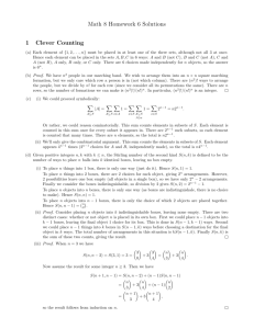 Math 8 Homework 6 Solutions 1 Clever Counting