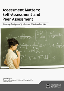 Assessment Matters: Self-Assessment and Peer Assessment