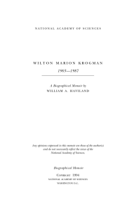 wilton marion krogman - National Academy of Sciences