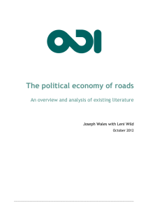 The political economy of roads: an overview and analysis of existing