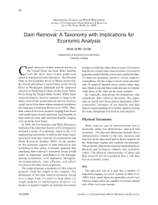Dam Removal: A Taxonomy with Implications for Economic Analysis