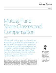 Mutual Fund Share Classes and Compensation