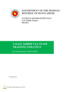 VALUE ADDED TAX STAFF TRAINING STRATEGY