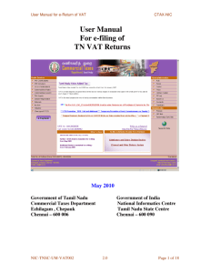 User Manual For e-filing of TN VAT Returns