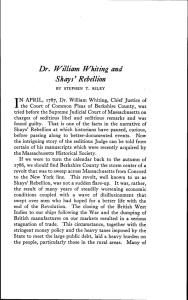 Dr. William Whiting and Shay s^ Rebellion