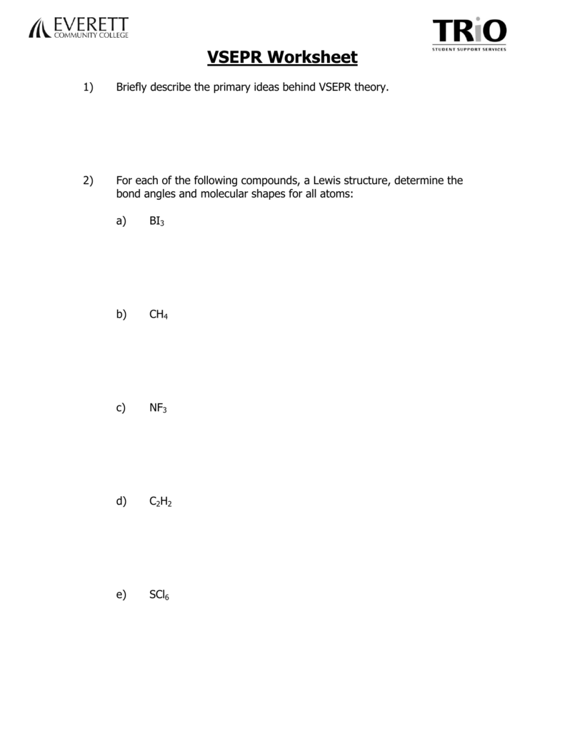vsepr assignment answers
