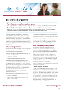 Enterprise bargaining - Fact Sheet