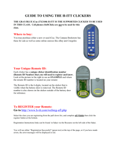 GUIDE TO USING THE H-ITT ICue CLICKERS
