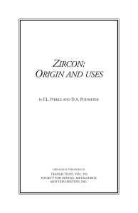 zircon: origin and uses - University of South Florida