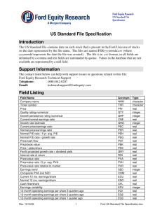 Ford US Standard File Specification