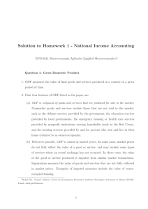 Solution to Homework 1 - National Income Accounting