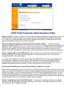 CUNY Portal Frequently Asked Questions (FAQ)