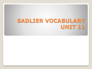SADLIER VOCABULARY UNIT 11