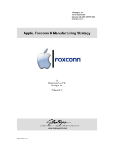 Apple, Foxconn & Manufacturing Strategy