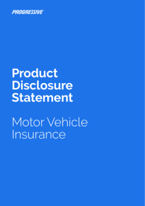 Product Disclosure Statement Motor Vehicle