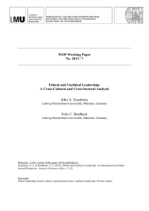 WOP Working Paper No. 2013 / 7 Ethical and Unethical Leadership